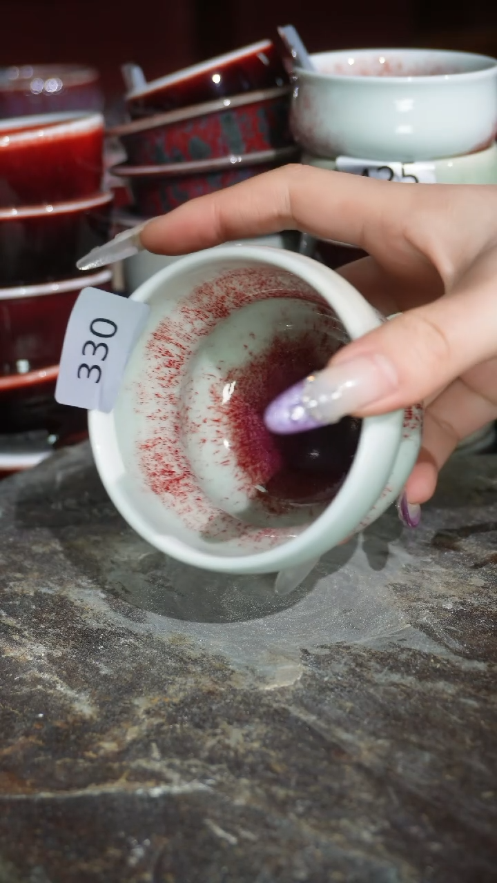 摆件陶精品窑变钧瓷茶器