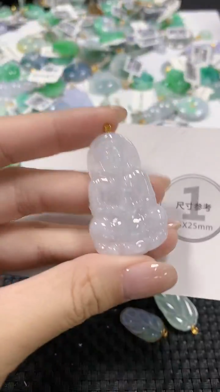 颈饰18K金镶嵌翡翠天然缅甸翡翠a货百元以上9元证书费自理