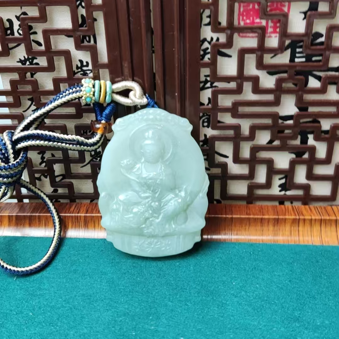 和田玉--文殊菩萨吊坠（兔）0628