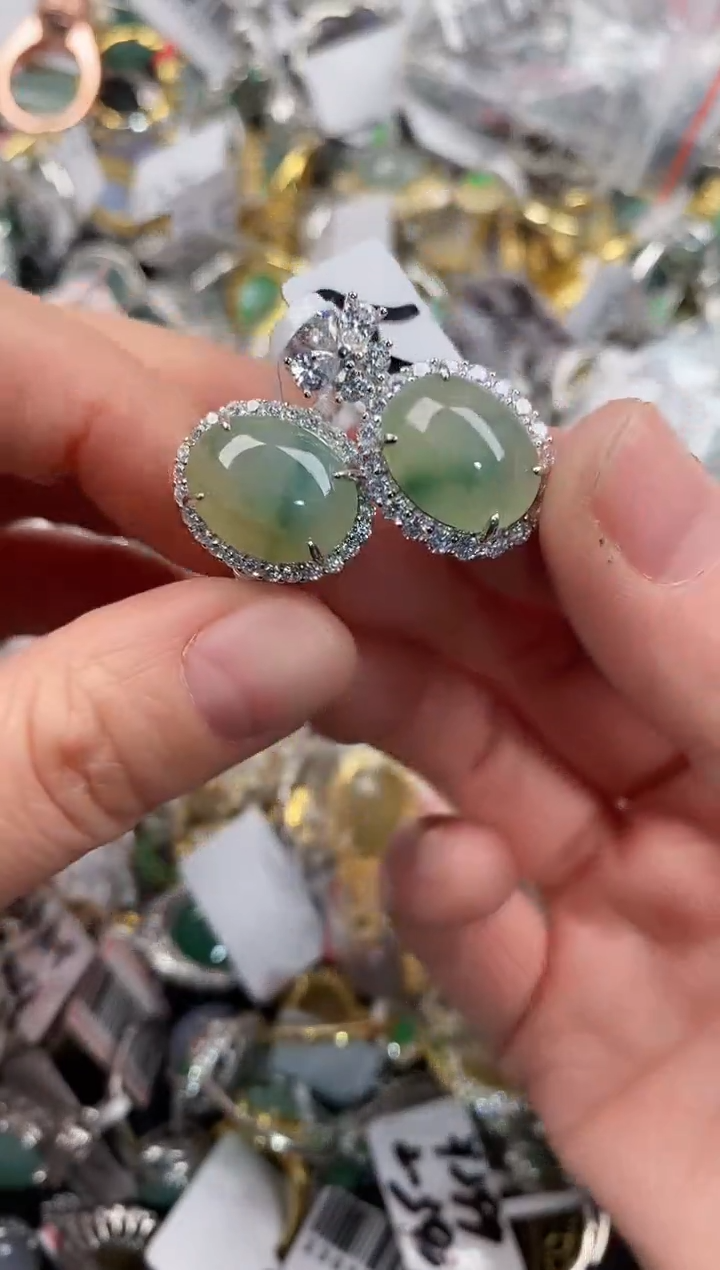 银S925镶嵌戒指翡翠999               3