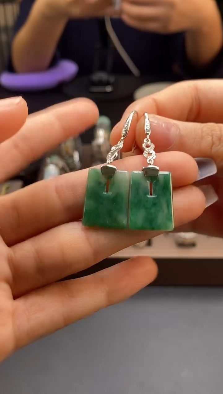 颈饰银S925镶嵌翡翠净货17171