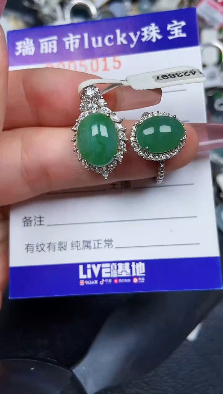 翡翠银S925镶嵌颈饰5015