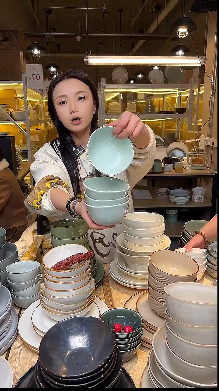 瓷19外贸尾货窑变釉下彩默外微瑕