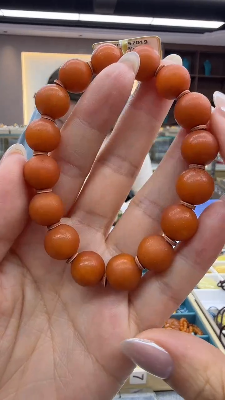 手链琥珀未镶嵌85秒拍号 假一罚三 12mm