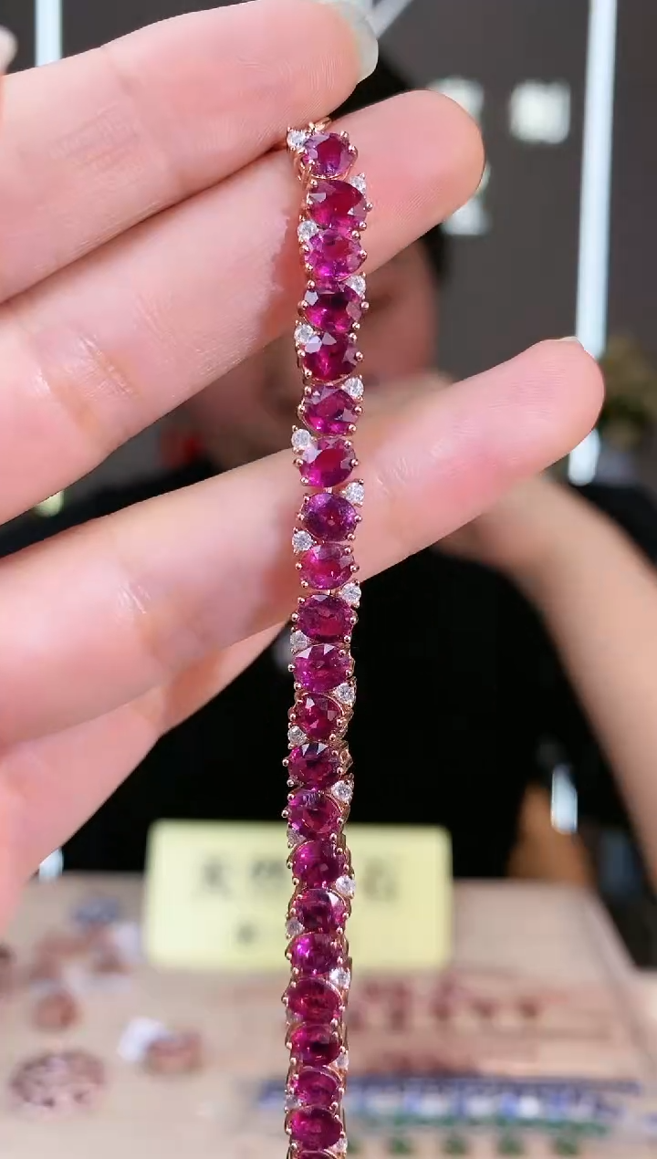 【闪购商品】碧玺手链银S925镶嵌手链