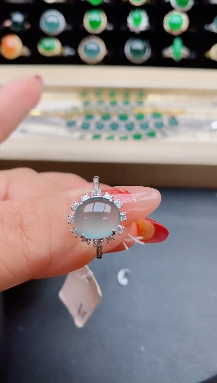 【闪购商品】翡翠戒指银S925镶嵌312321