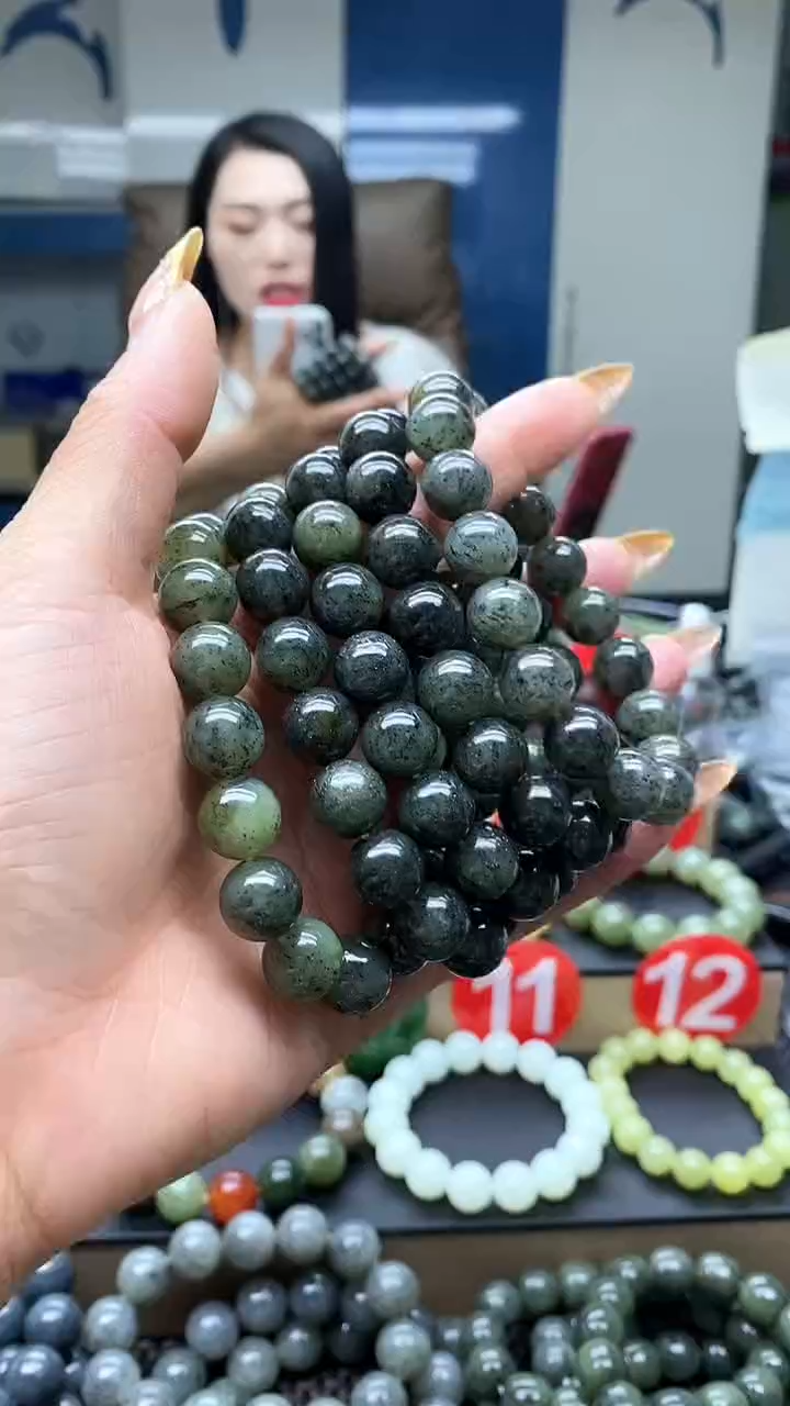 未镶嵌手串和田玉点墨青花12多样性发货拍一发一