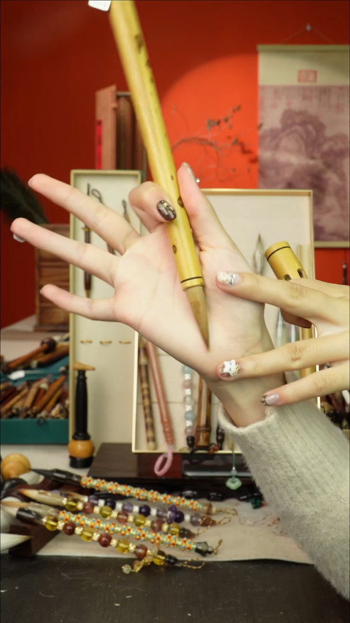 135号闪孤品高货毛笔链接 清水试笔 蘸墨不退