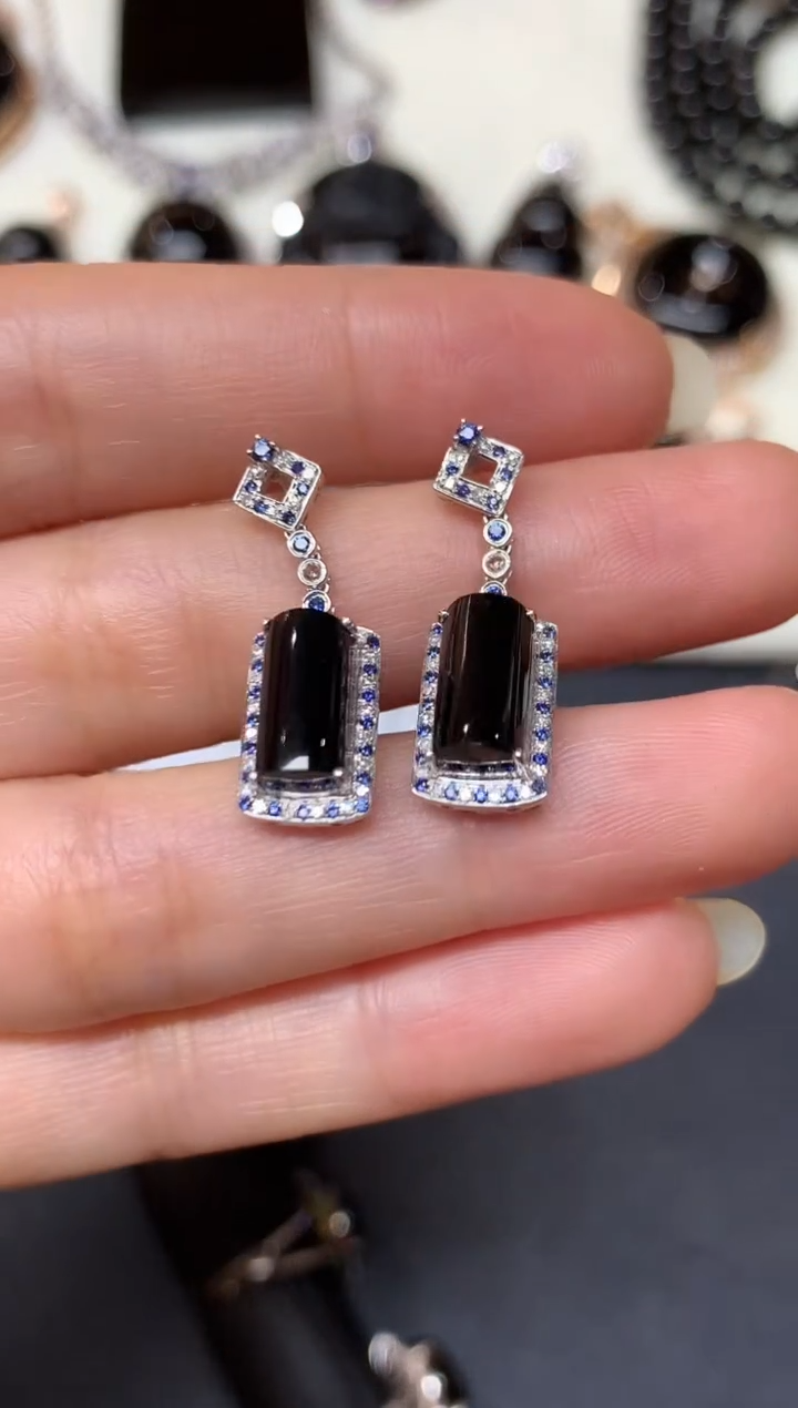 18K金镶嵌翡翠耳饰D467|4980