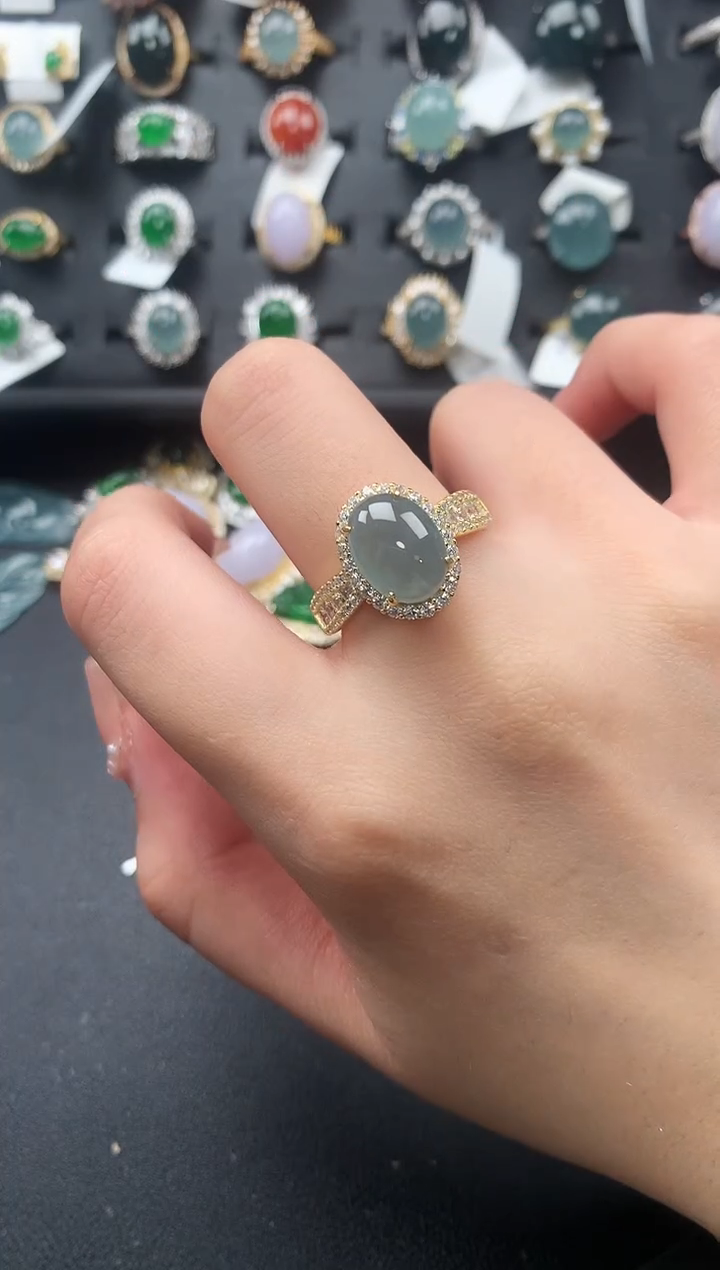 【闪购商品】翡翠戒指银S925镶嵌52141