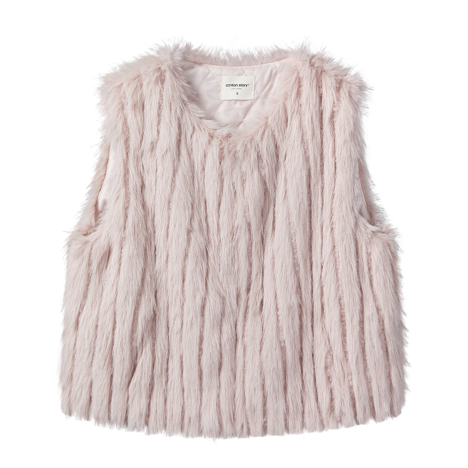 羊城故事-粉色毛绒背心马甲女2025冬季新款外穿保暖上衣Y51256460
