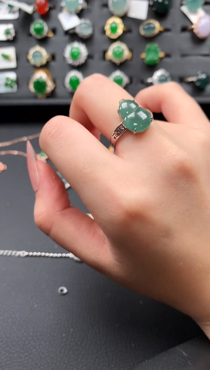 【闪购商品】翡翠戒指银S925镶嵌63141