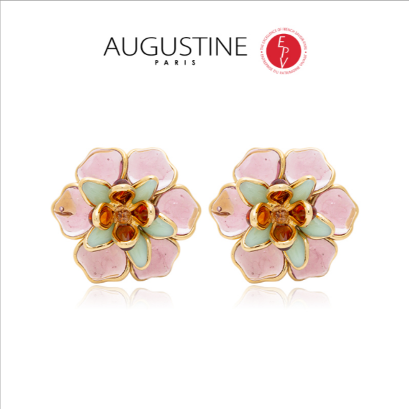 AZLOOK【法国进口】AUGUSTINE 奥古斯汀山茶花系列耳环精致气质复古