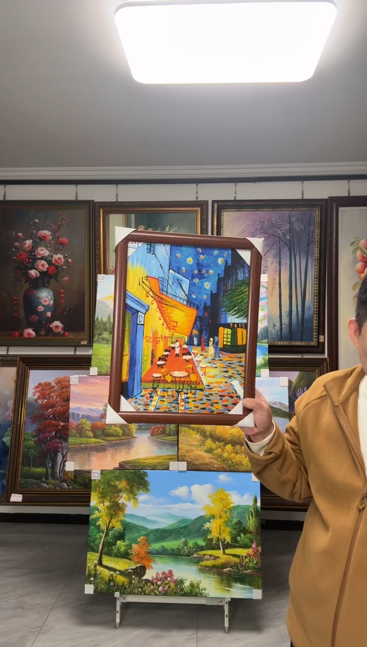 油画闪购纯手绘油画咖啡厅加框