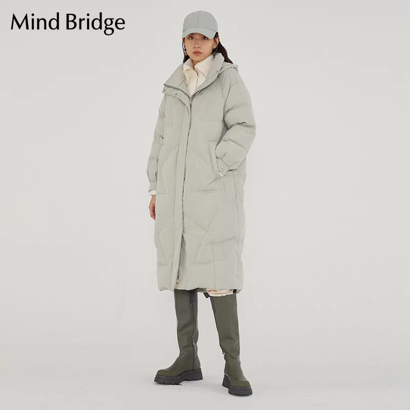 MB女式时尚显瘦可拆卸帽长款羽绒服（三标齐全）3257
