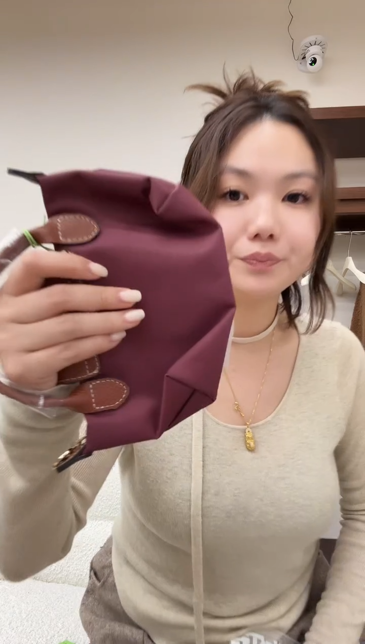 帆布休闲小饺子包   酒红色