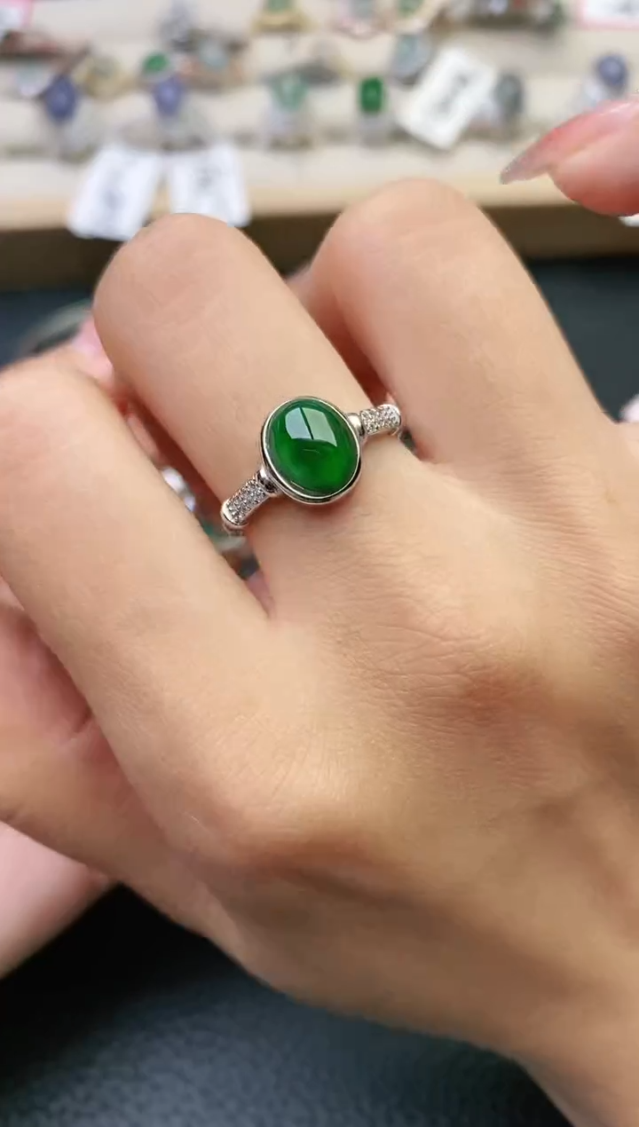【闪购商品】翡翠戒指银S925镶嵌1111