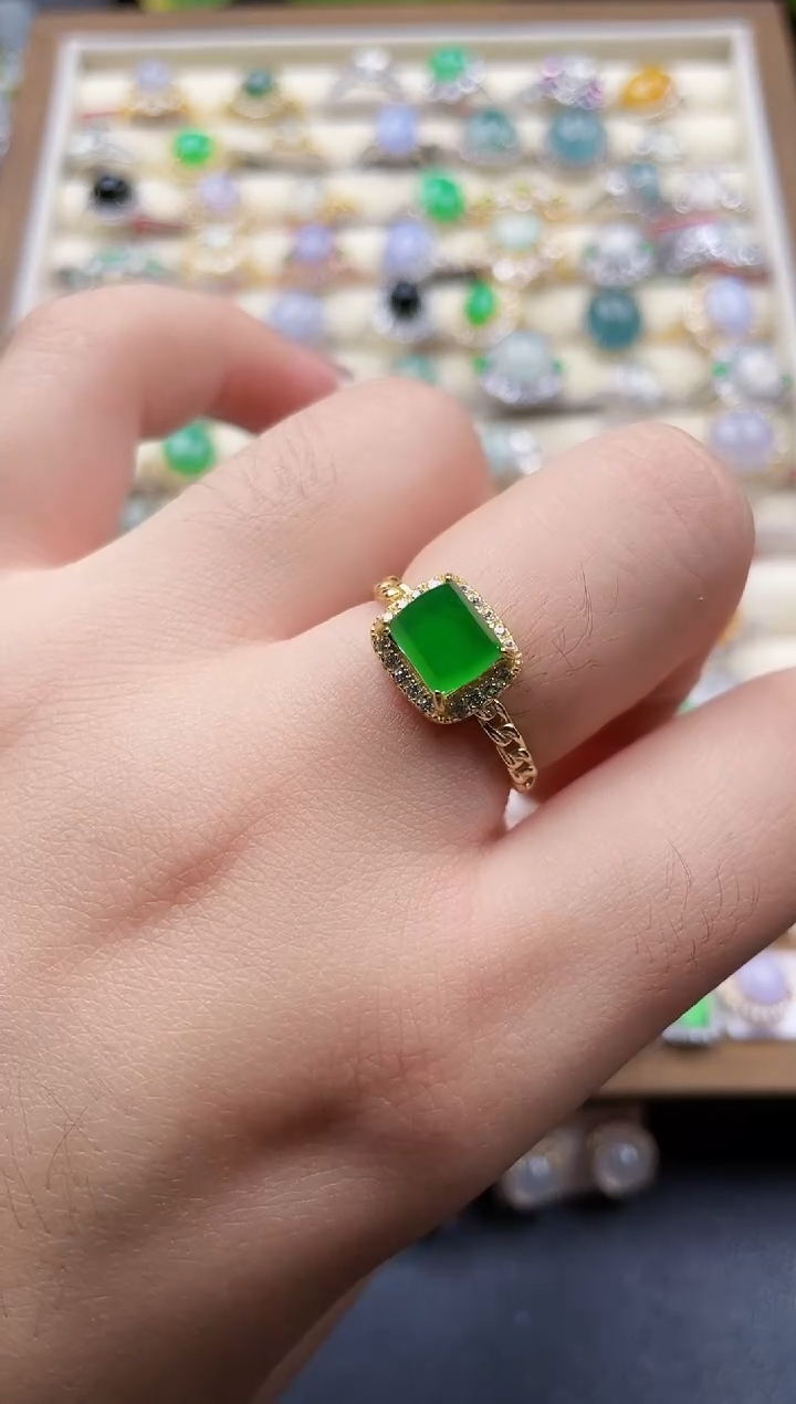 银S925镶嵌戒指翡翠53