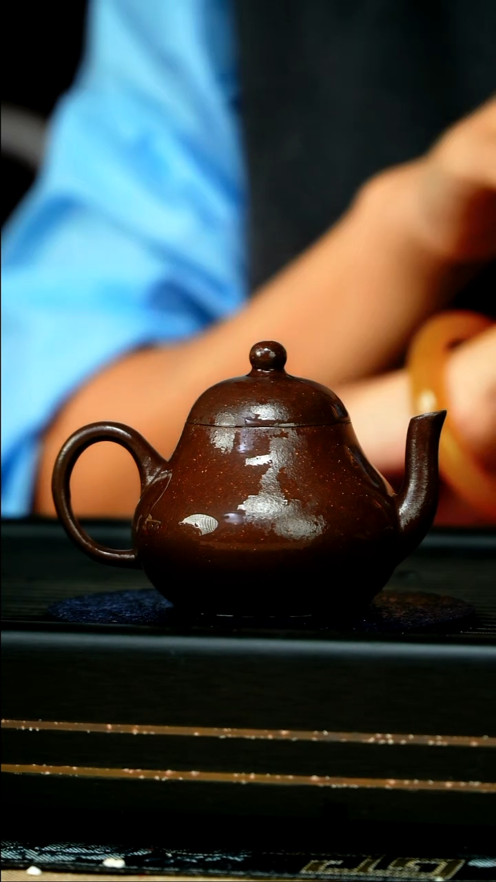 茶壶紫砂紫玉金砂粗砂梨型壶200cc