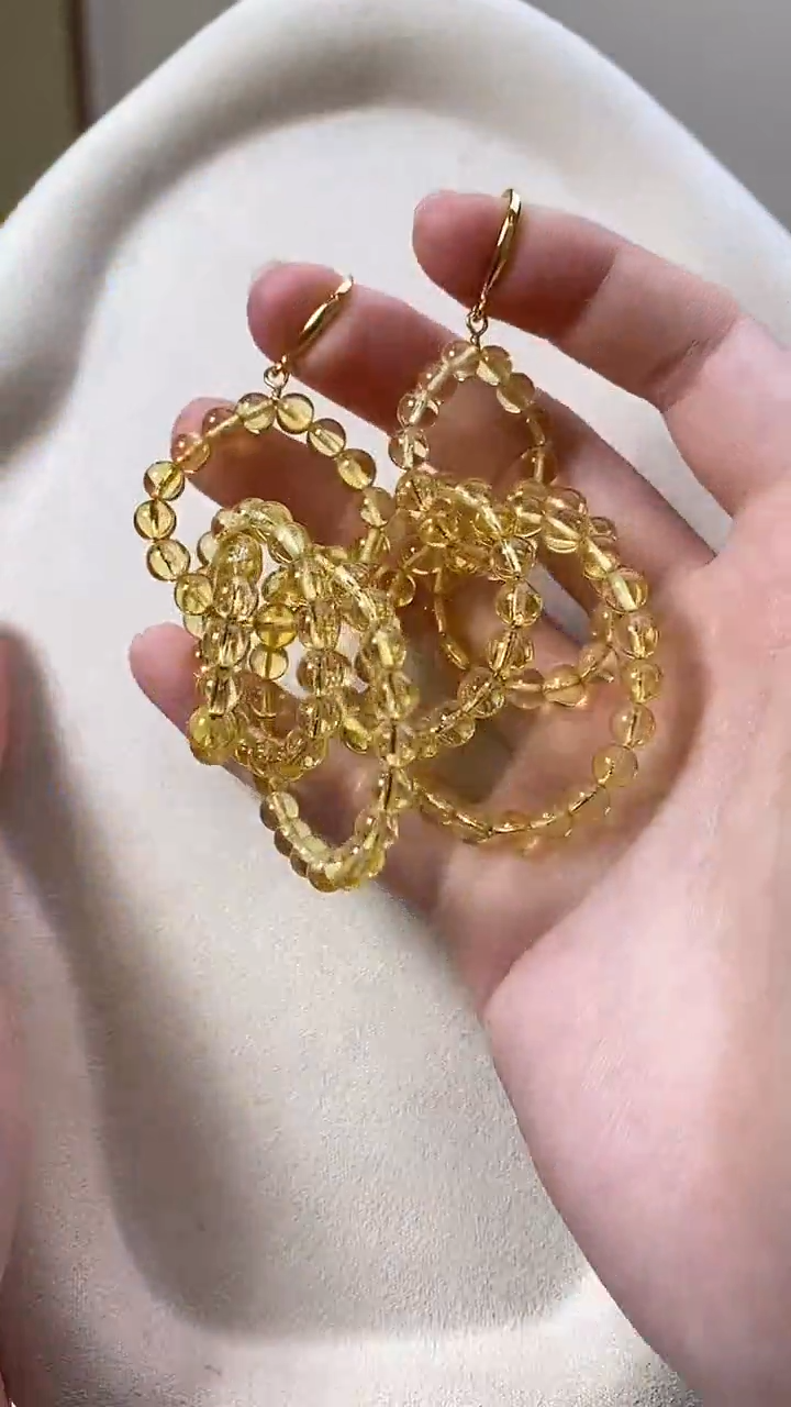 琥珀未镶嵌耳饰耳环