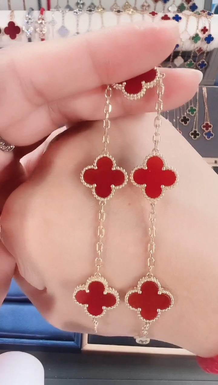 【闪购商品】玛瑙/玉髓手链18K金镶嵌18k黄红玛瑙手链