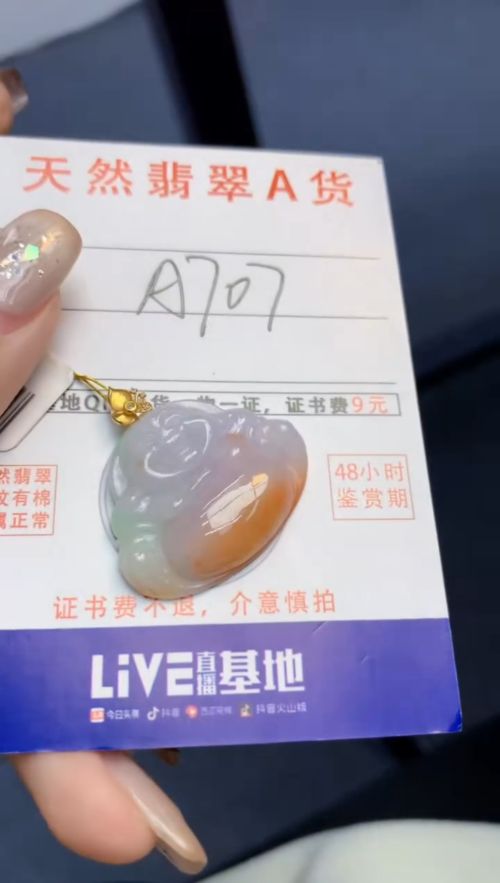 颈饰18K金镶嵌翡翠天然A货翡翠百元以上9元证书费自理