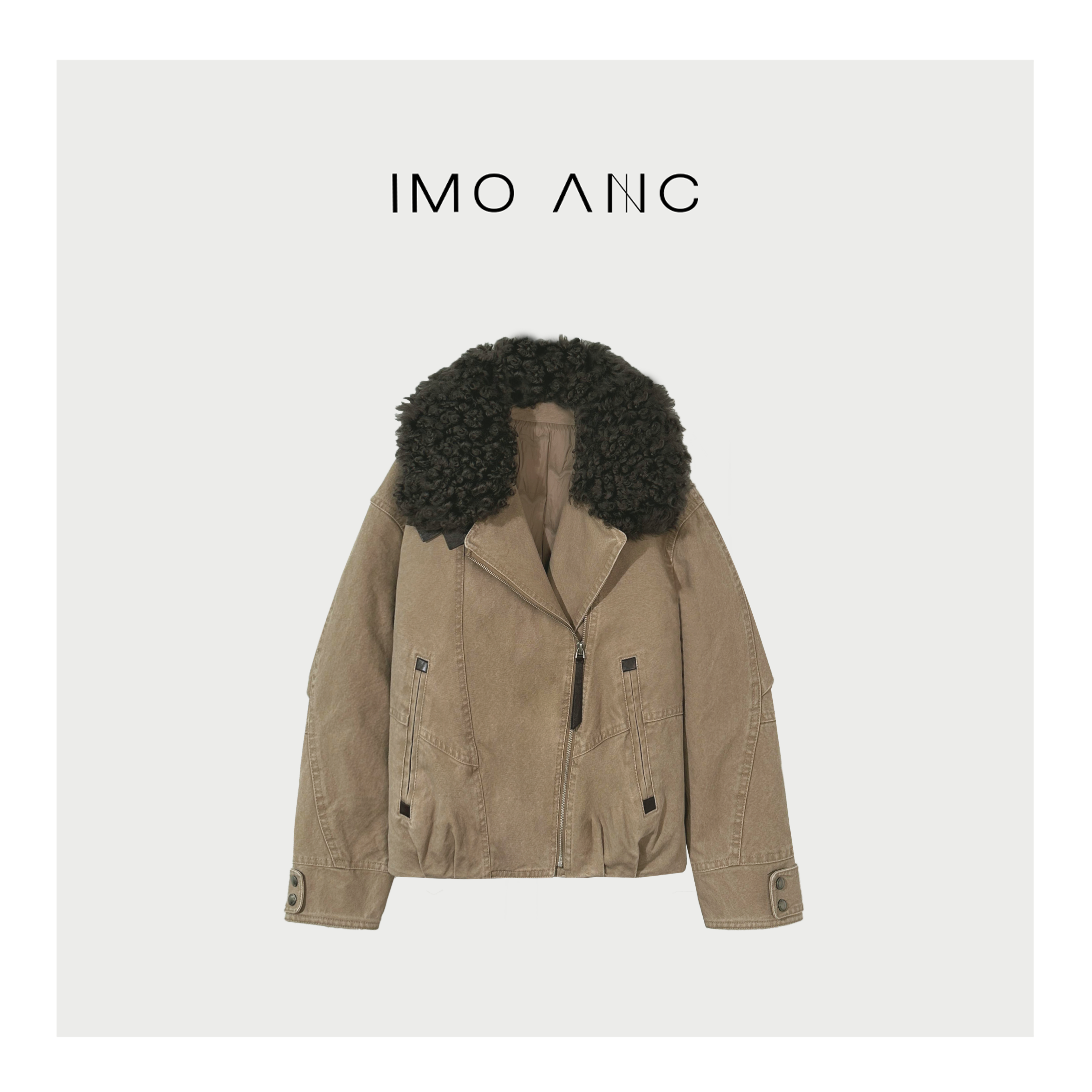 IM SO FANCY羊羔毛领短款鹅绒洗水牛仔服 SQ2213