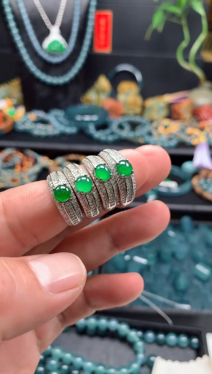 【闪购商品】翡翠戒指银S925镶嵌0011554167