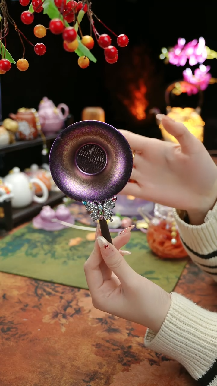 【闪购商品】紫色钛茶漏茶道配件