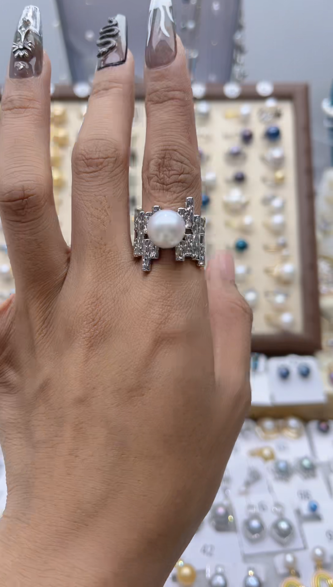 【闪购商品】淡水珍珠戒指合金6