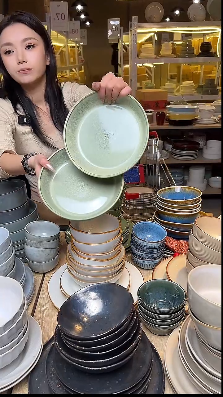 瓷165外贸尾货窑变釉下彩默外微瑕