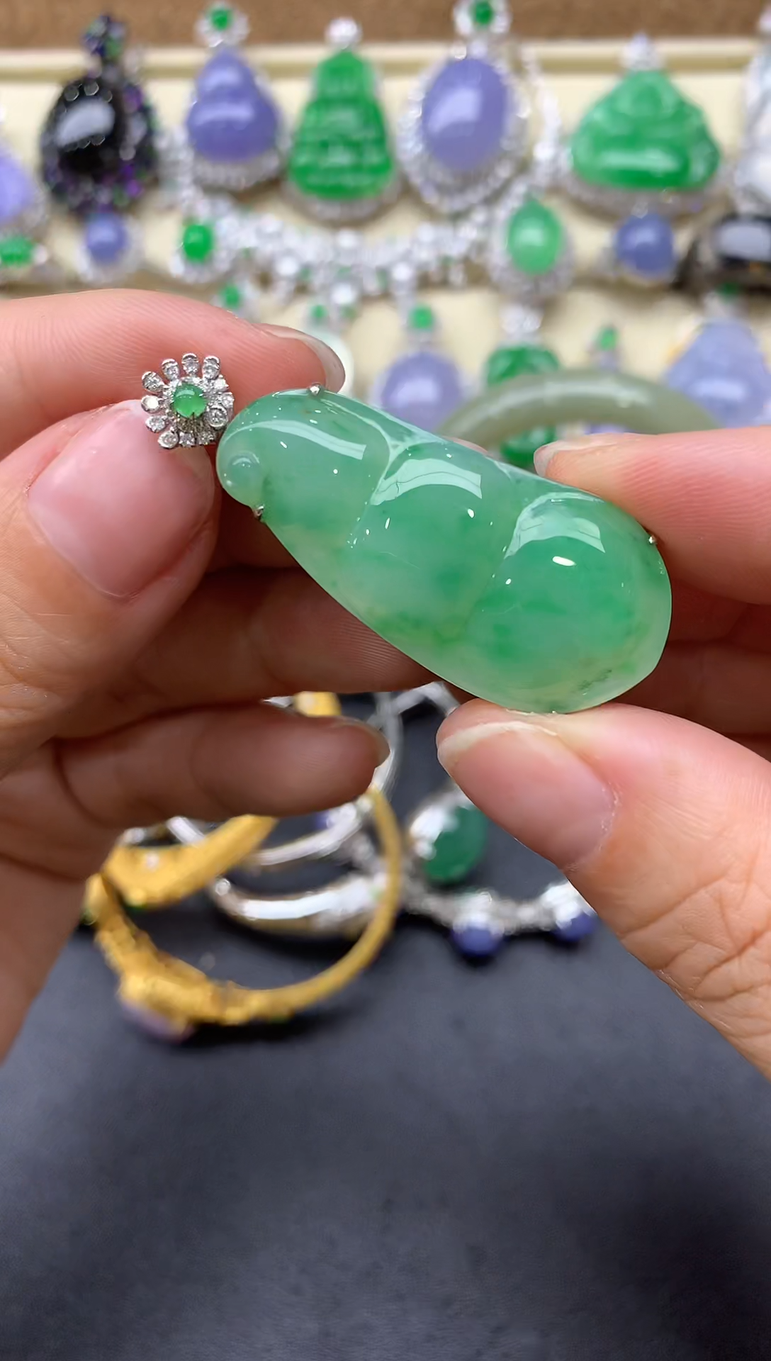 【闪购商品】翡翠颈饰18K金镶嵌221-中国好珍宝