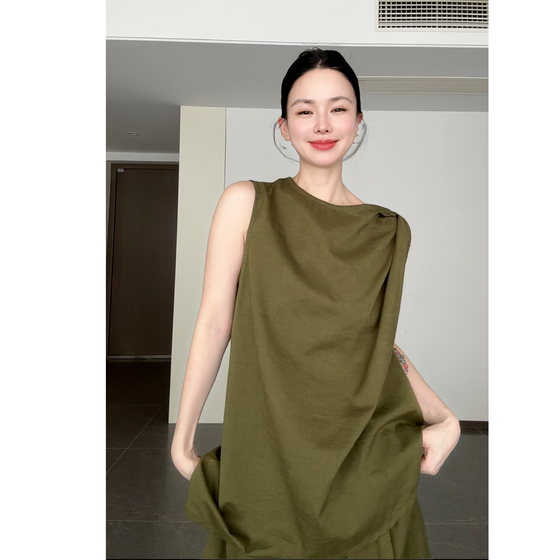 【全莫奥专属】苎麻慵懒随性老钱风宽松无袖夏季套装26132