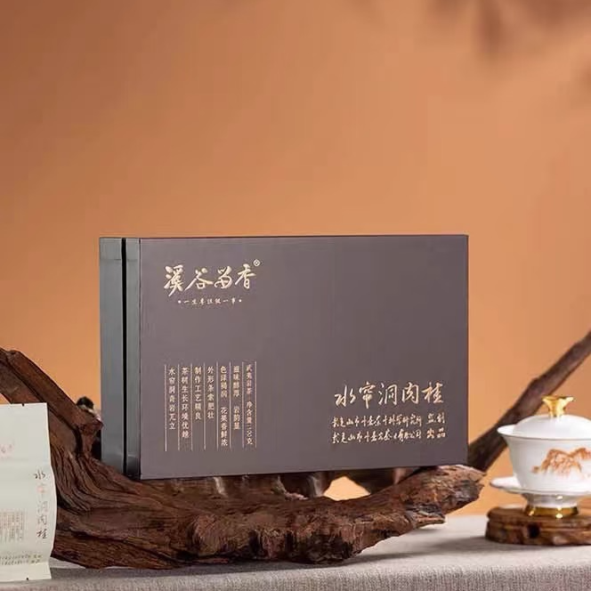 溪谷留香水帘洞肉桂岩茶武夷乌龙茶叶高端礼盒装100g/10泡配礼袋