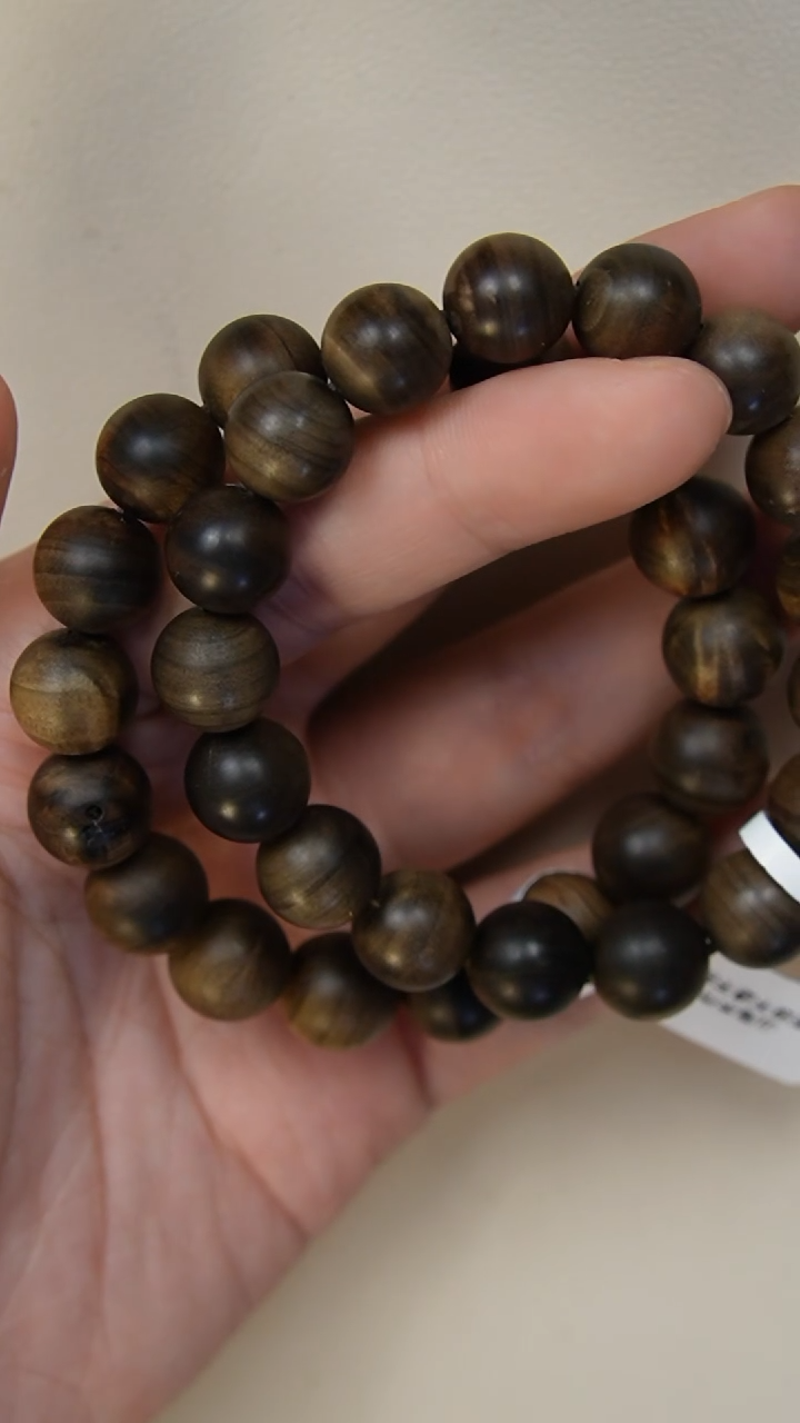 【闪购商品】檀香木手串/手链阴沉老山檀香1.2圆珠单圈瑕疵