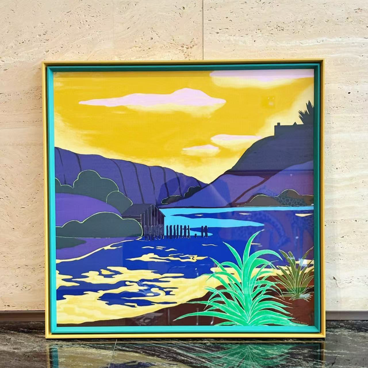 未使用 Hermes/爱马仕 老佛爷 在世界的尽头 丝巾画
