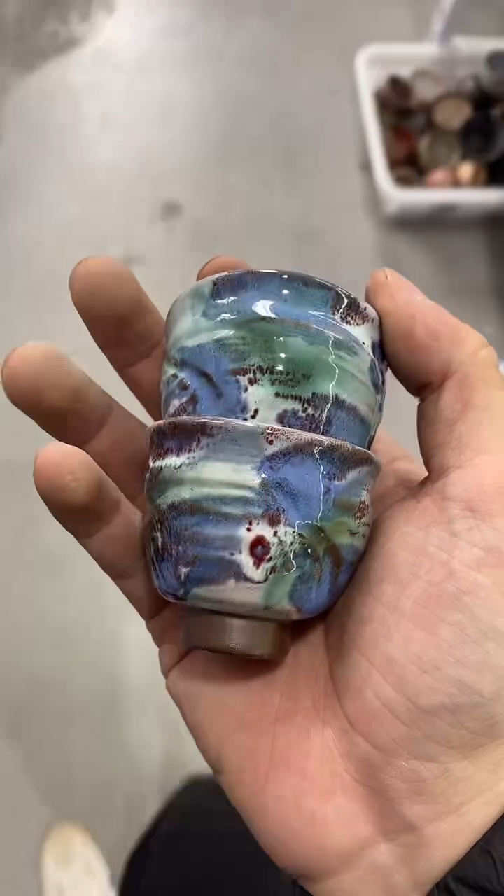 瓷片D360一对陶瓷茶具茶器