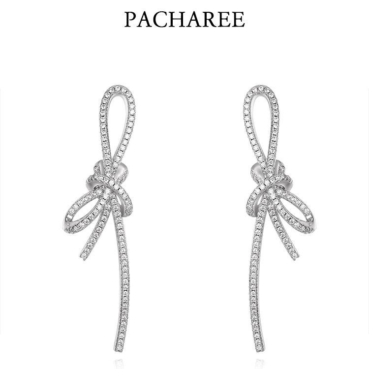 合金耳饰 丝带蝴蝶结系列蝴蝶结耳钉-500056