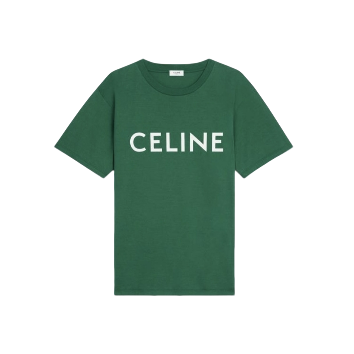 未使用 Celine/思琳 汤/TP032081/字母logo印花短袖T恤 绿色