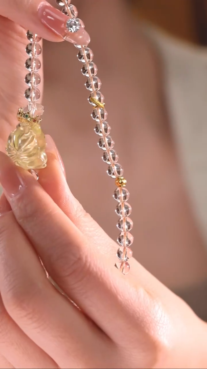 【闪购商品】水晶手链未镶嵌/黄手机挂