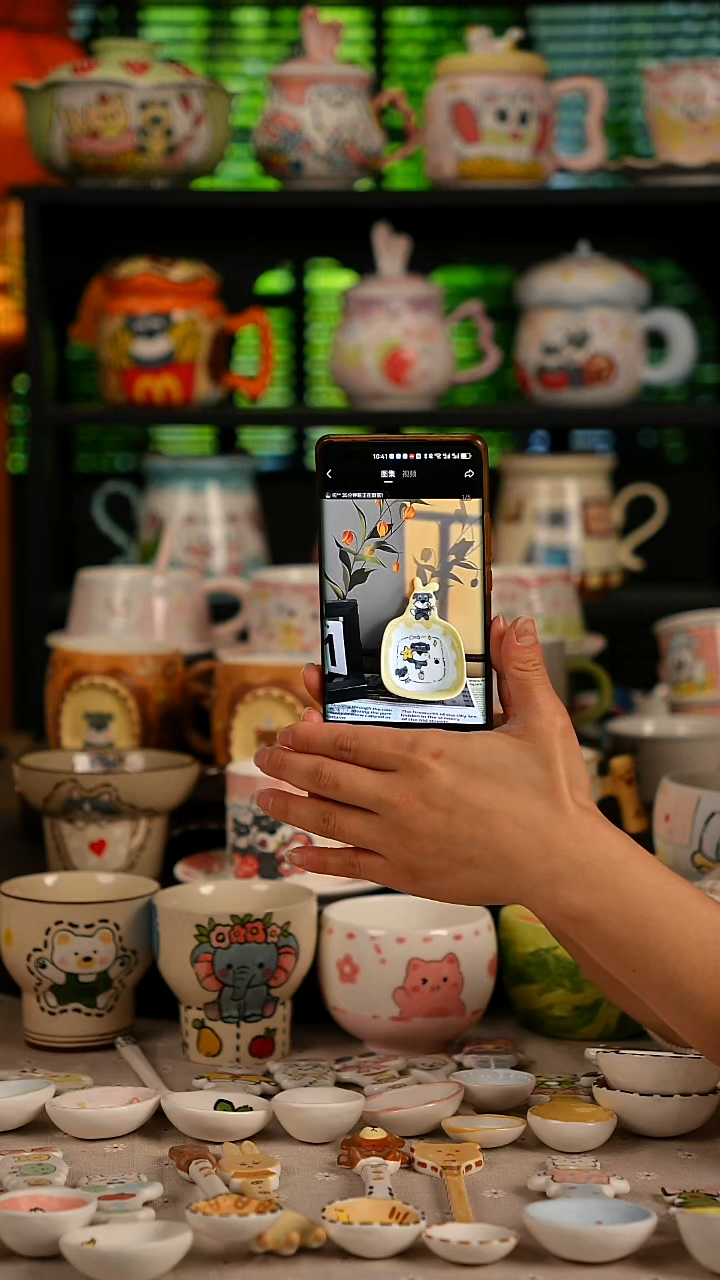 陶瓷无盖款景德镇高温釉下彩纯手绘