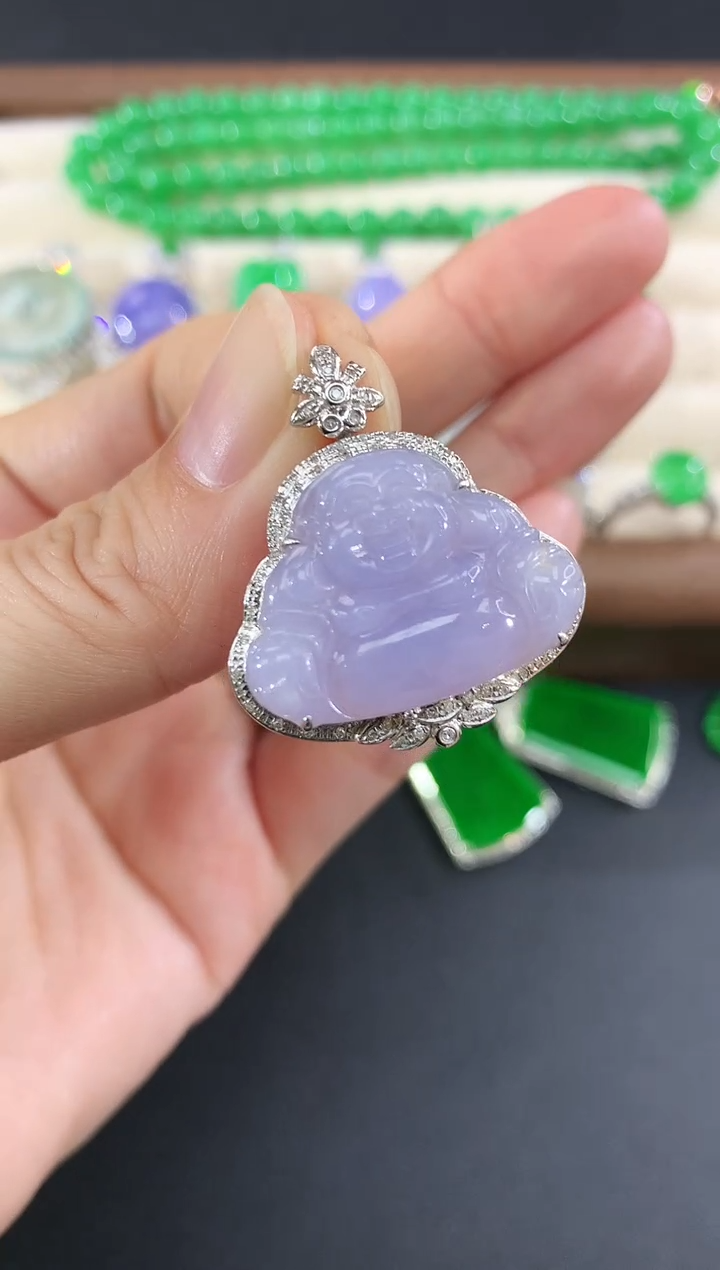 吊坠(不含链)18K金镶嵌翡翠47|5800