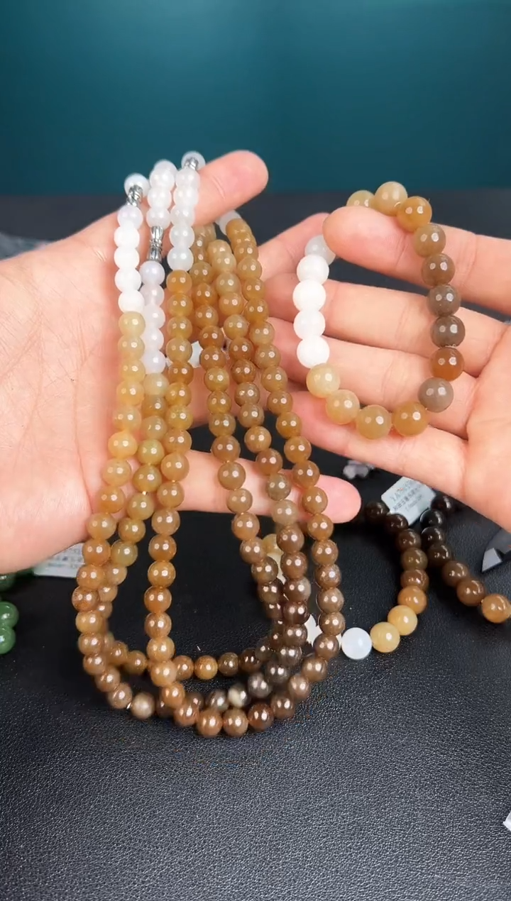 【闪购商品】和田玉项链+手串未镶嵌一套 约8mm 多样性发1