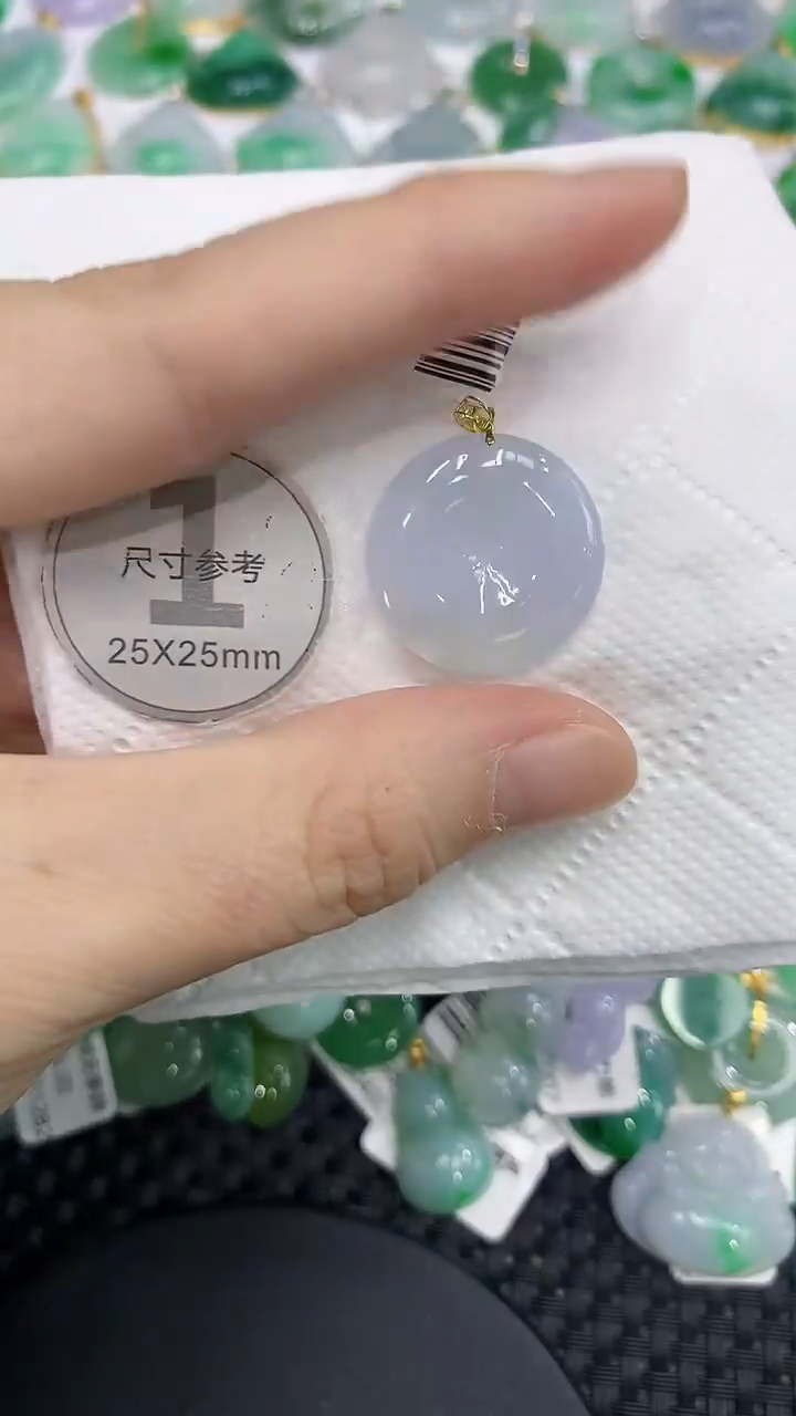 颈饰18K金镶嵌翡翠a货支持复检百元以上9元证书费自理