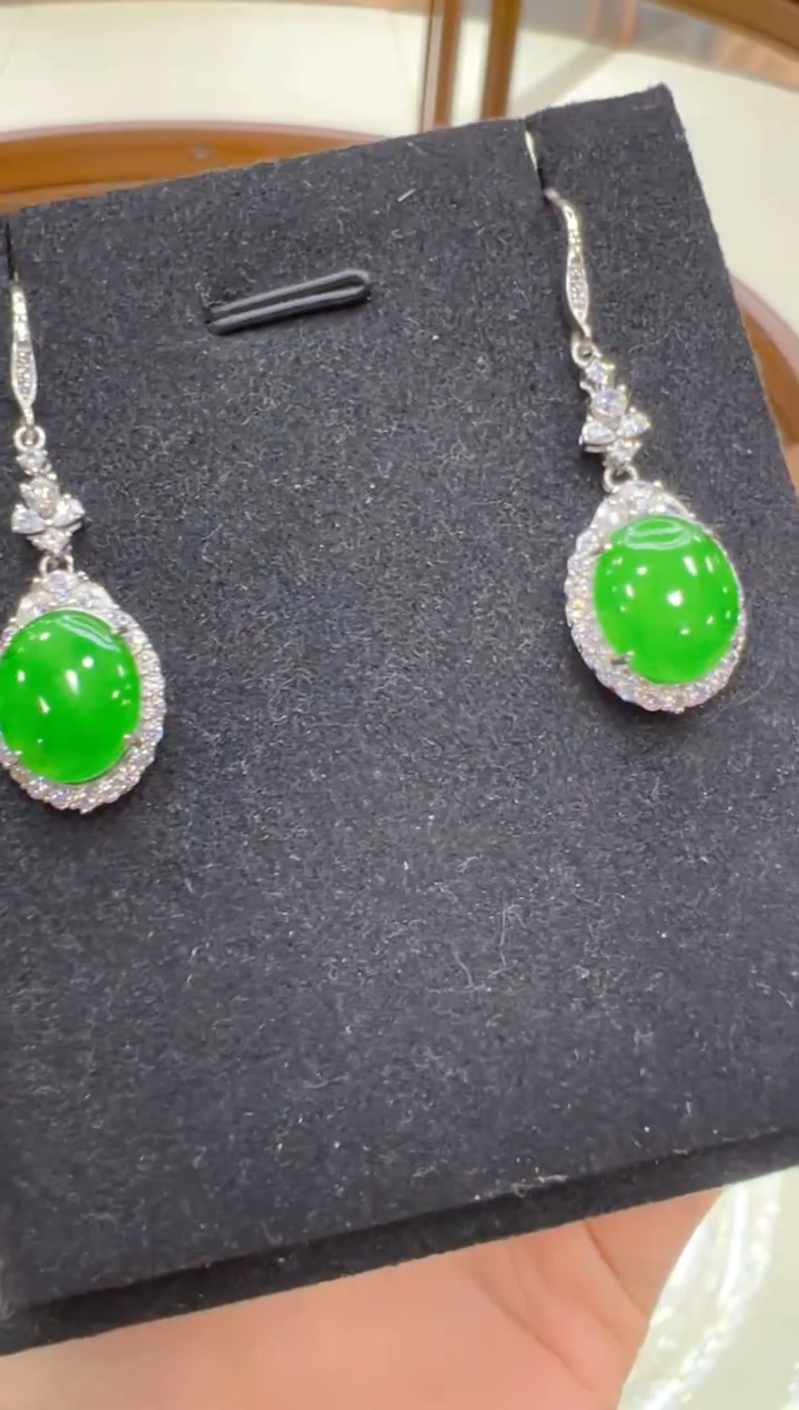 银S925镶嵌翡翠耳饰多样性团购发一件