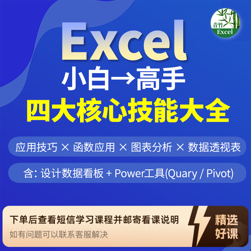 Excel小白→高手 四大核心技能大全（留意短信解锁课程）