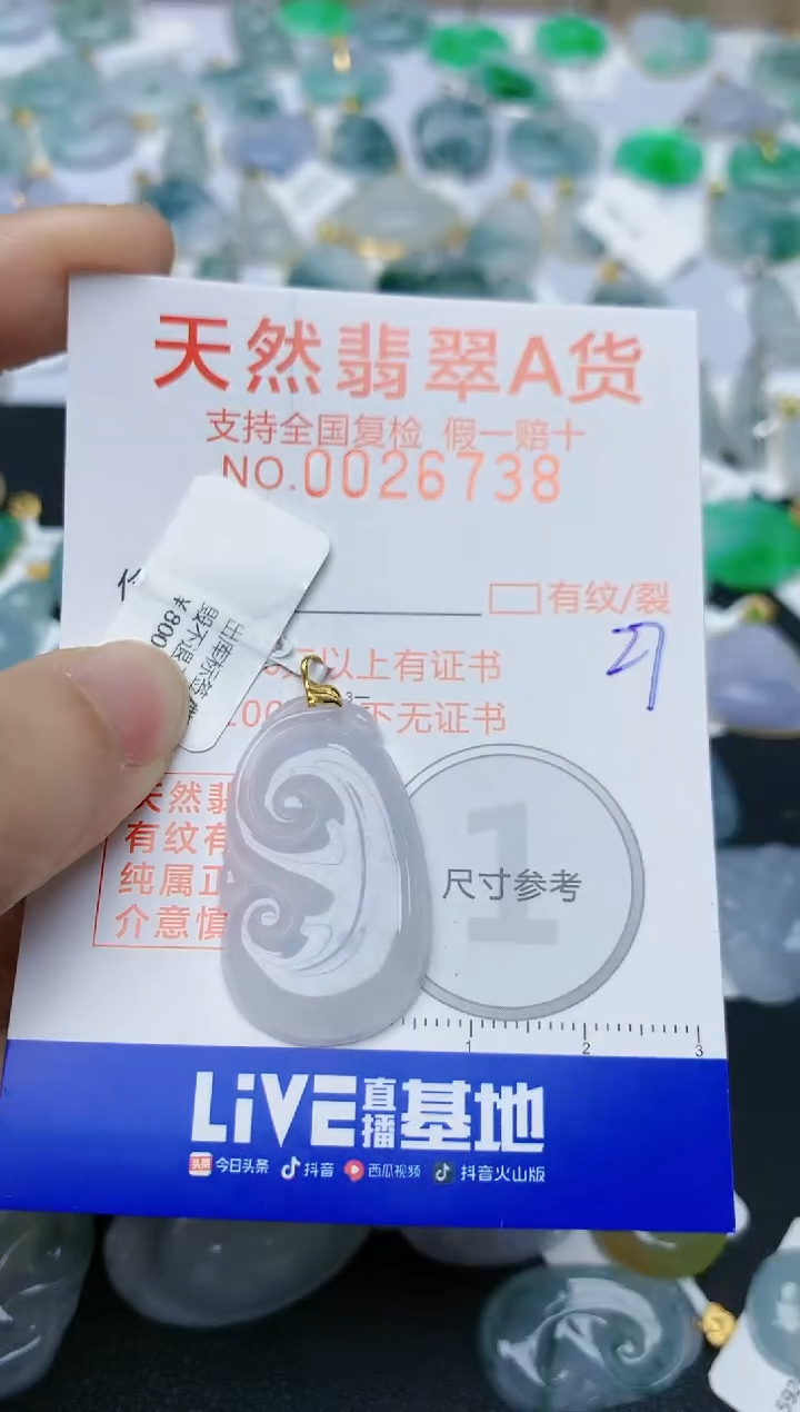 【闪购商品】翡翠颈饰18K金镶嵌天然翡翠A货    