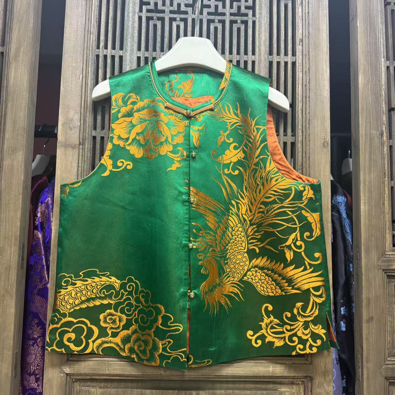 云喜原创老缎双层福利小马甲10