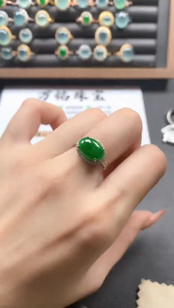 银S925镶嵌戒指翡翠51151