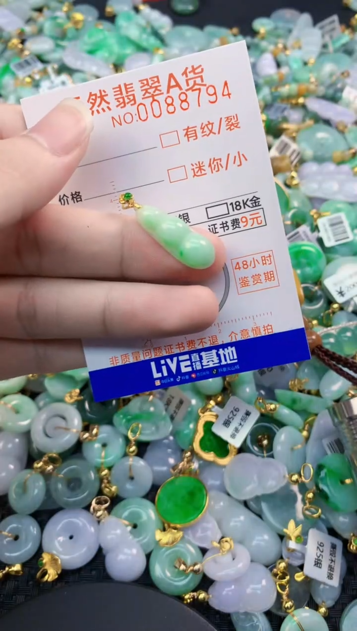翡翠未镶嵌吊坠(不含链)         1
